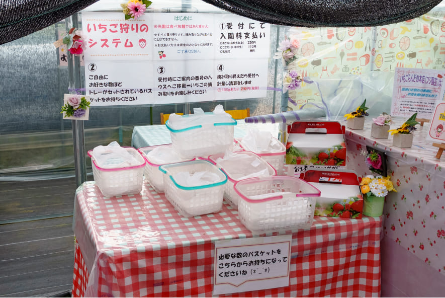 いちご狩りの説明表示